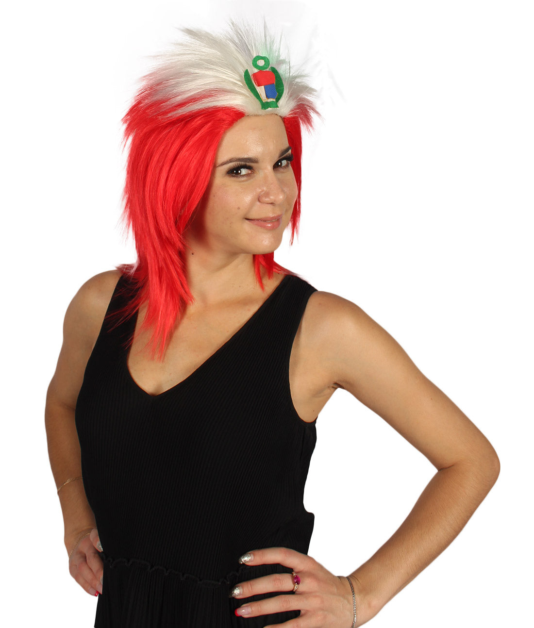 Peru Flag Mullet Wig