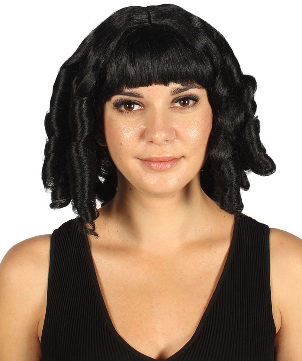 Colonial Historical Black Curly Cosplay Wig