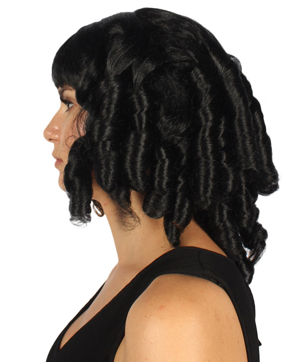 Colonial Historical Black Curly Cosplay Wig