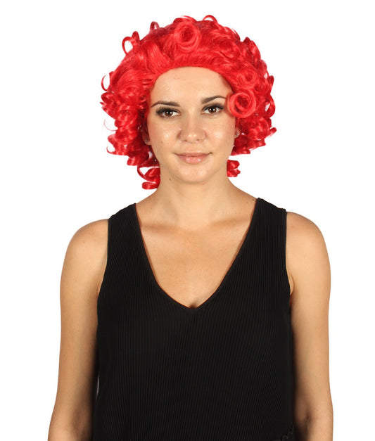 Red Colonial Historical Curly Wig