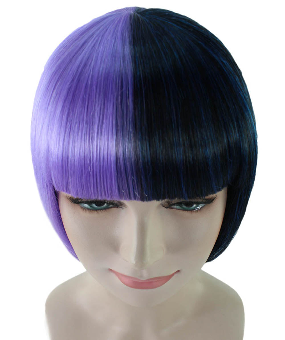 Purple & Black Two-tone Short Bob Wig