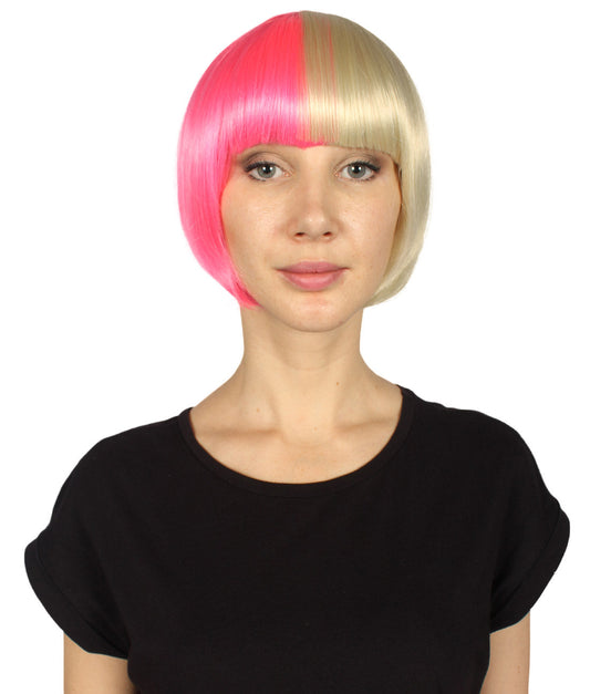 Pink & Gold Two-tone Short Bob Wig