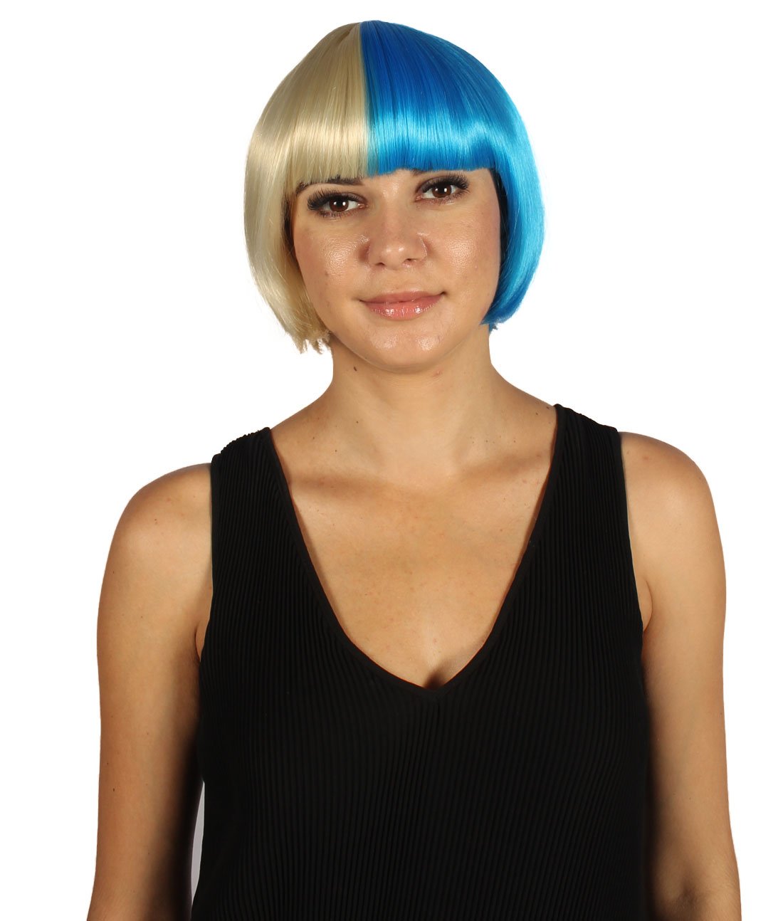 Blue & Blonde Two-tone Short Bob Wig