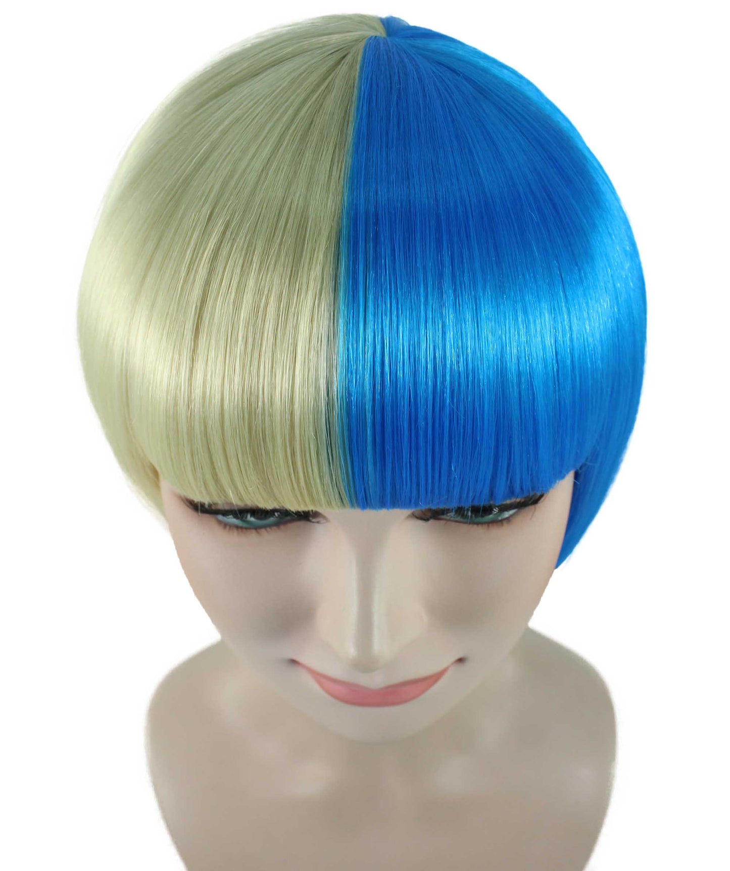 Blue & Blonde Two-tone Short Bob Wig