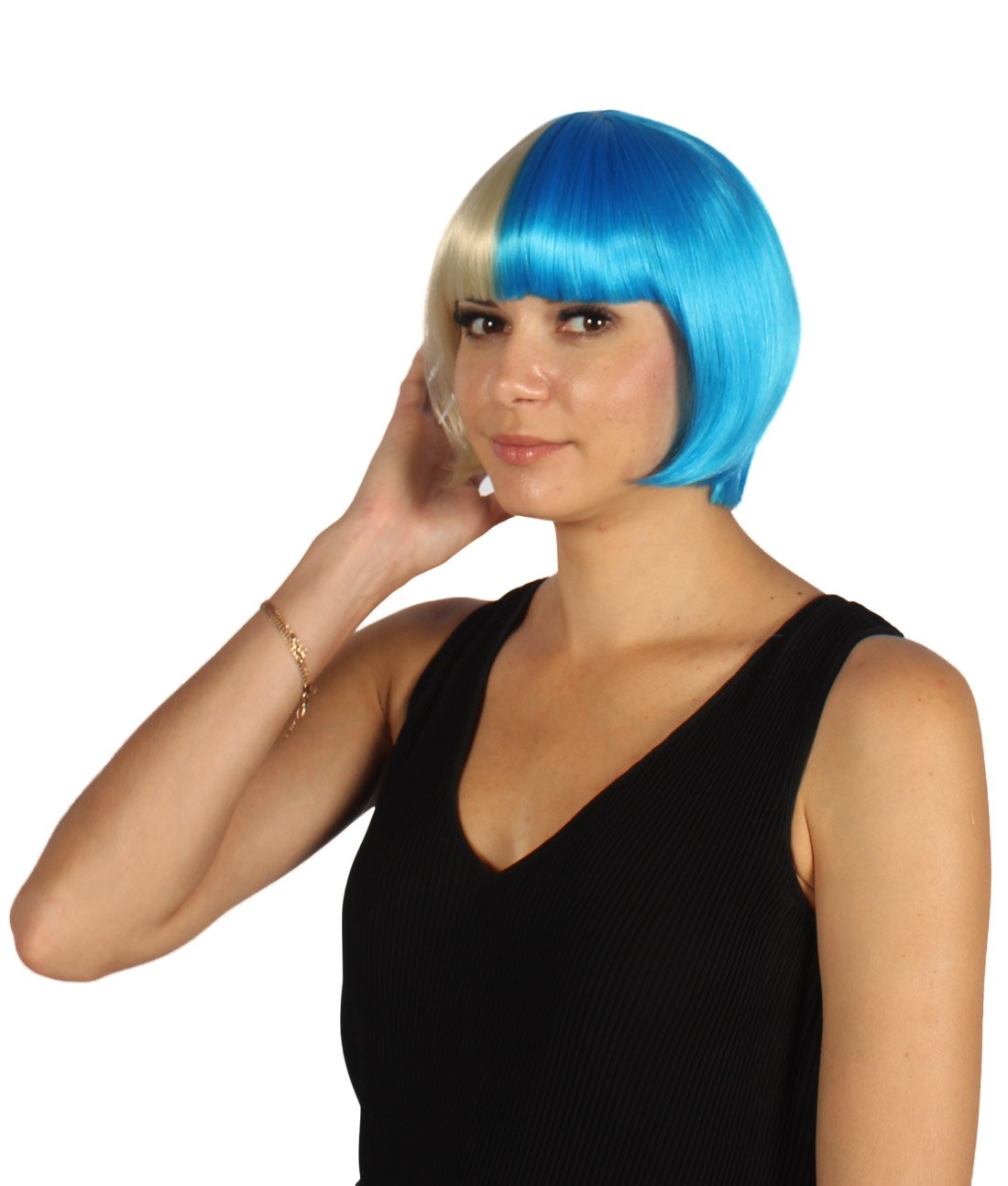 Blue & Blonde Two-tone Short Bob Wig