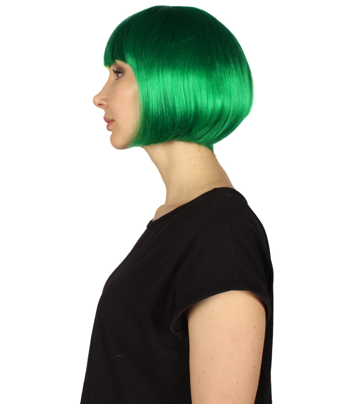  Yellow and Green Two-tone Short Bob Wig