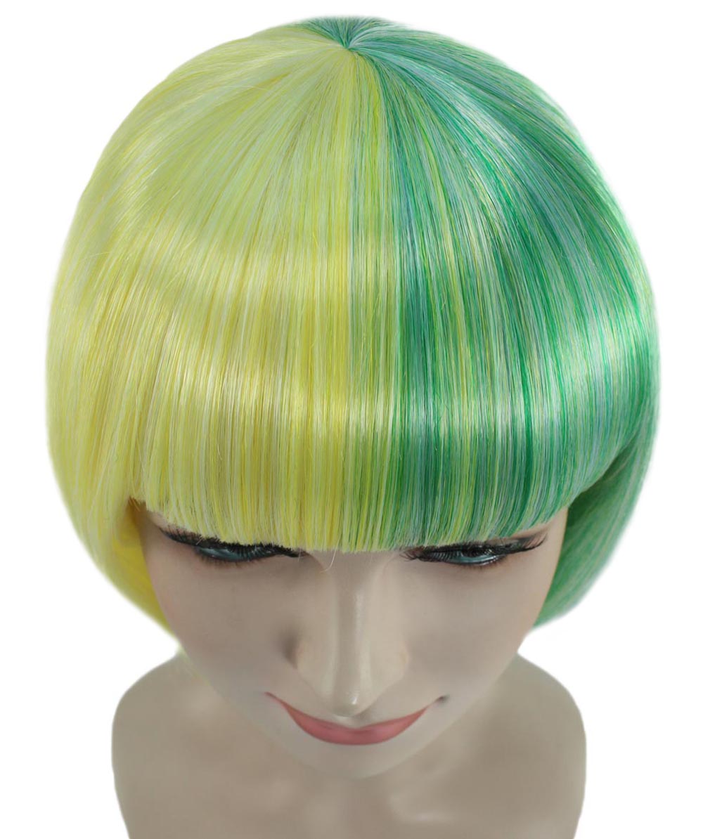 Lt. Yellow & Lt. Green Two-tone Short Bob Wig
