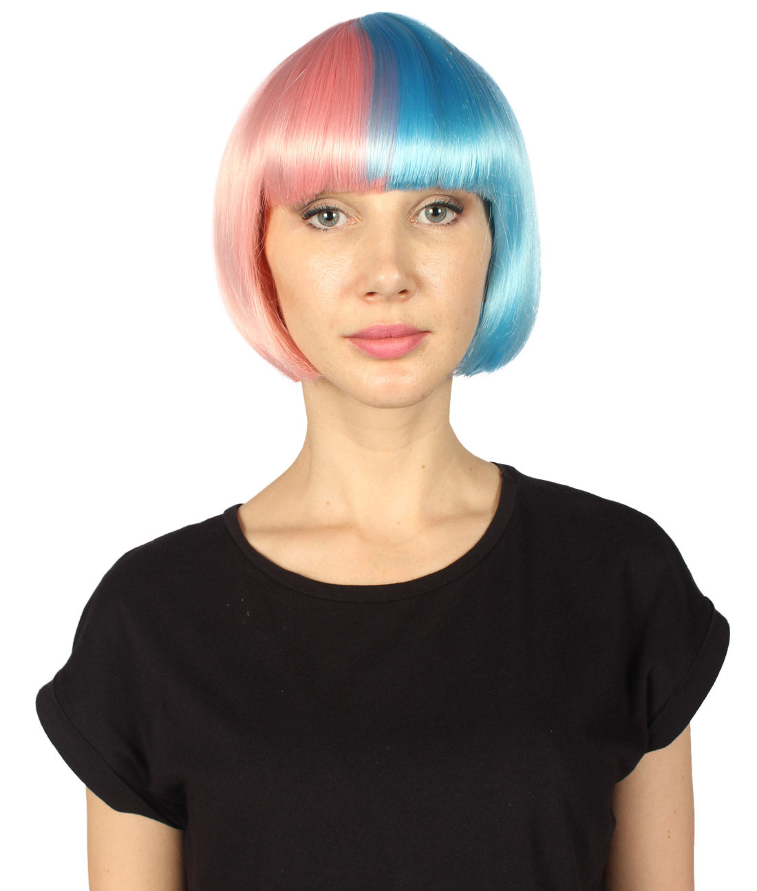 Lt. Pink & Lt. Blue Two-tone Short Bob Wig