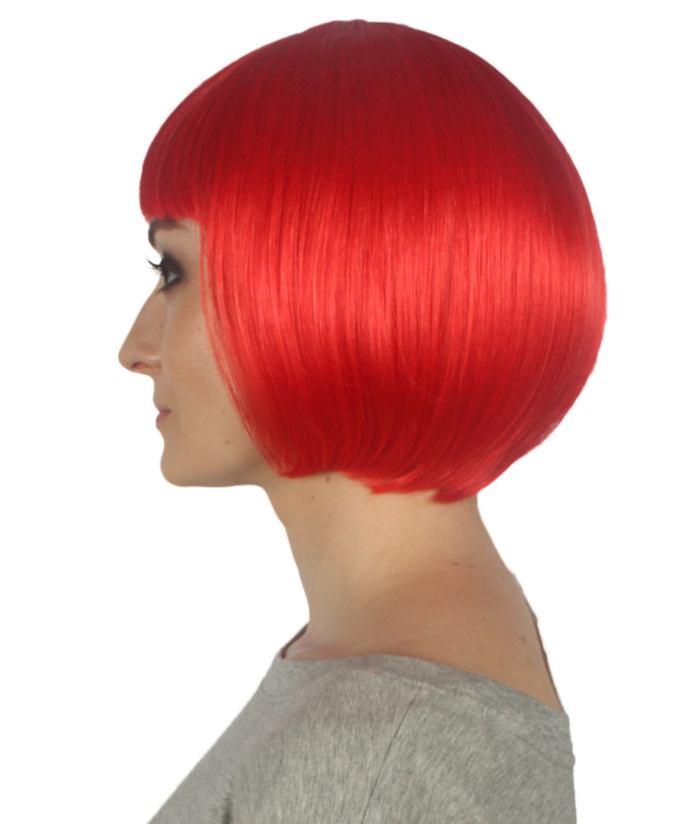White & Red Two-tone Short Bob Wig