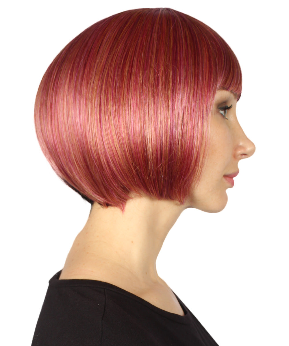 Rainbow & Black Two-tone Short Bob Wig