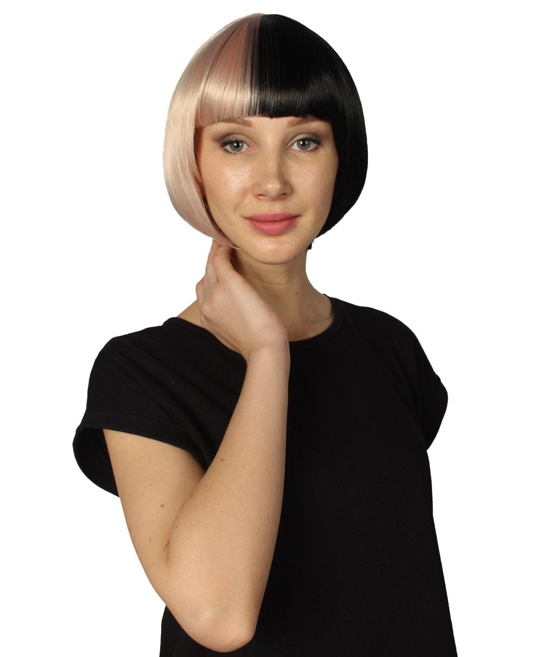 Lt. Pink & Lt. Brown Two-tone Short Bob Wig
