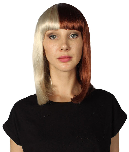 Blonde and Brown Two-tone Medium Bob Wig