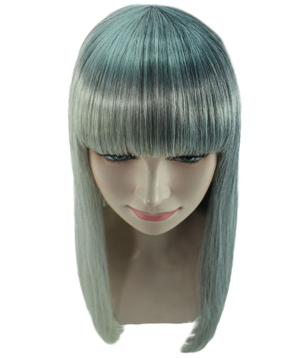 Grey & Mixed Grey Women's Two-Tone Long Straight Wig
