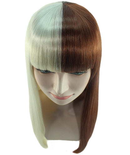 Blonde & Burgundy Women's Two-Tone Long Straight Wig