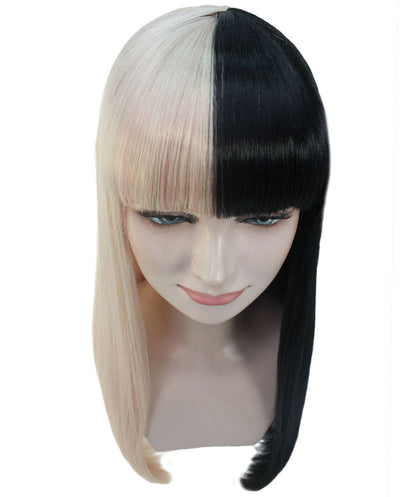 Lt. Pink & Black Women's Two-Tone Long Straight Wig