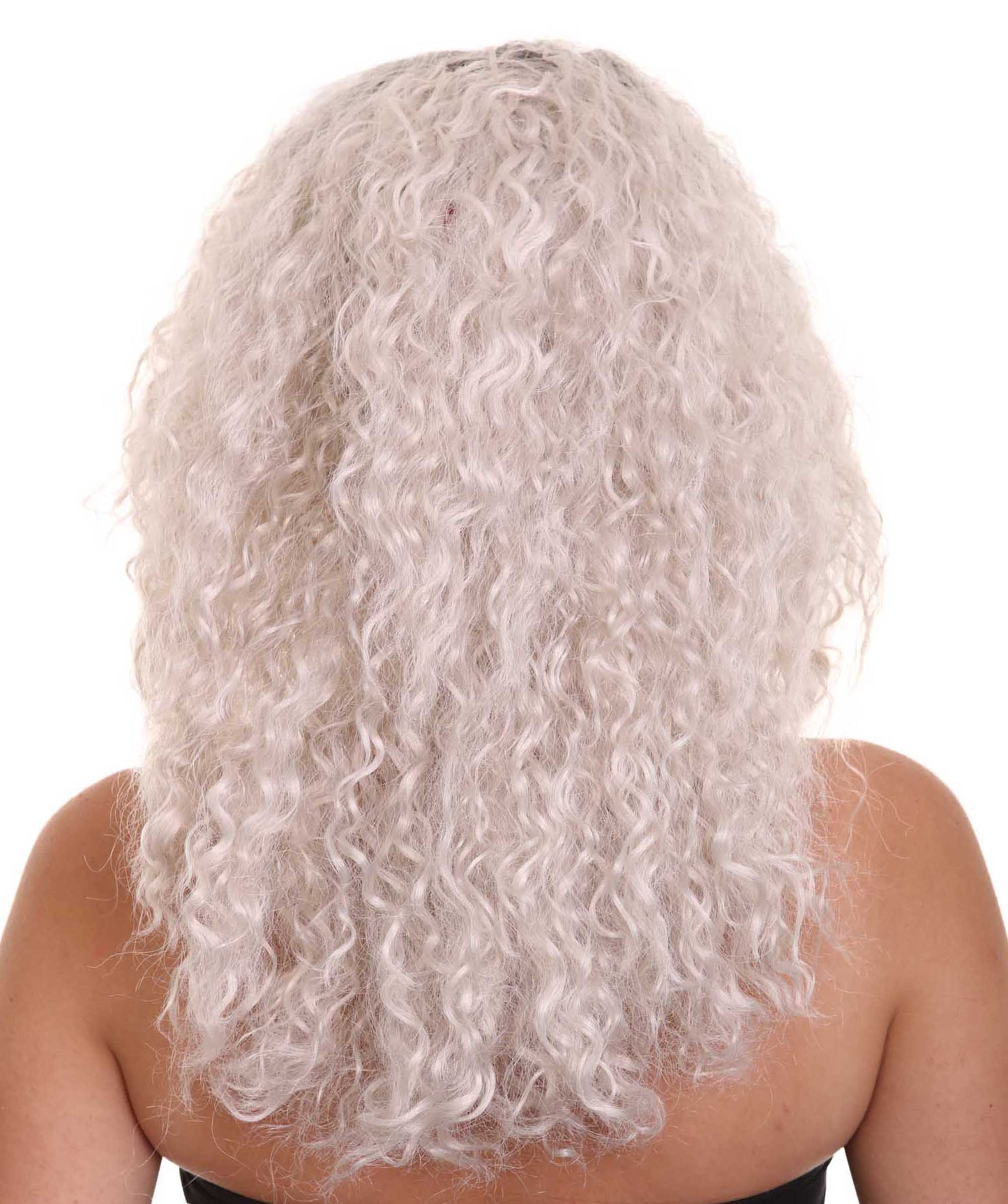 Women's Zombie Grey Scary Wig  | Ombre Curly  Hair | Premium Breathable Capless Cap