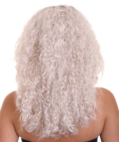 Women's Zombie Grey Scary Wig  | Ombre Curly  Hair | Premium Breathable Capless Cap