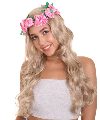 Women's Long Wavy Wigs | Dark Blonde Fancy Wigs | Premium Breathable Capless Cap