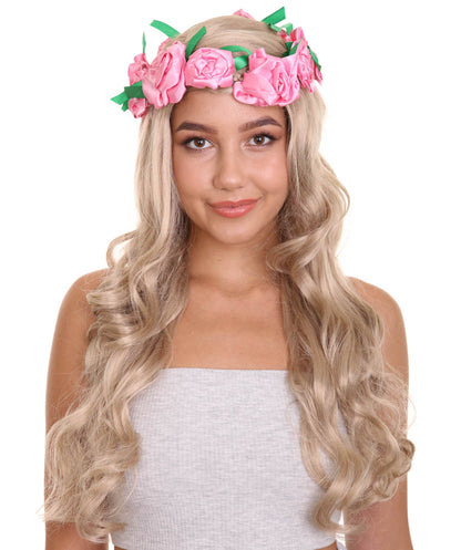 Women's Long Wavy Wigs | Dark Blonde Fancy Wigs | Premium Breathable Capless Cap