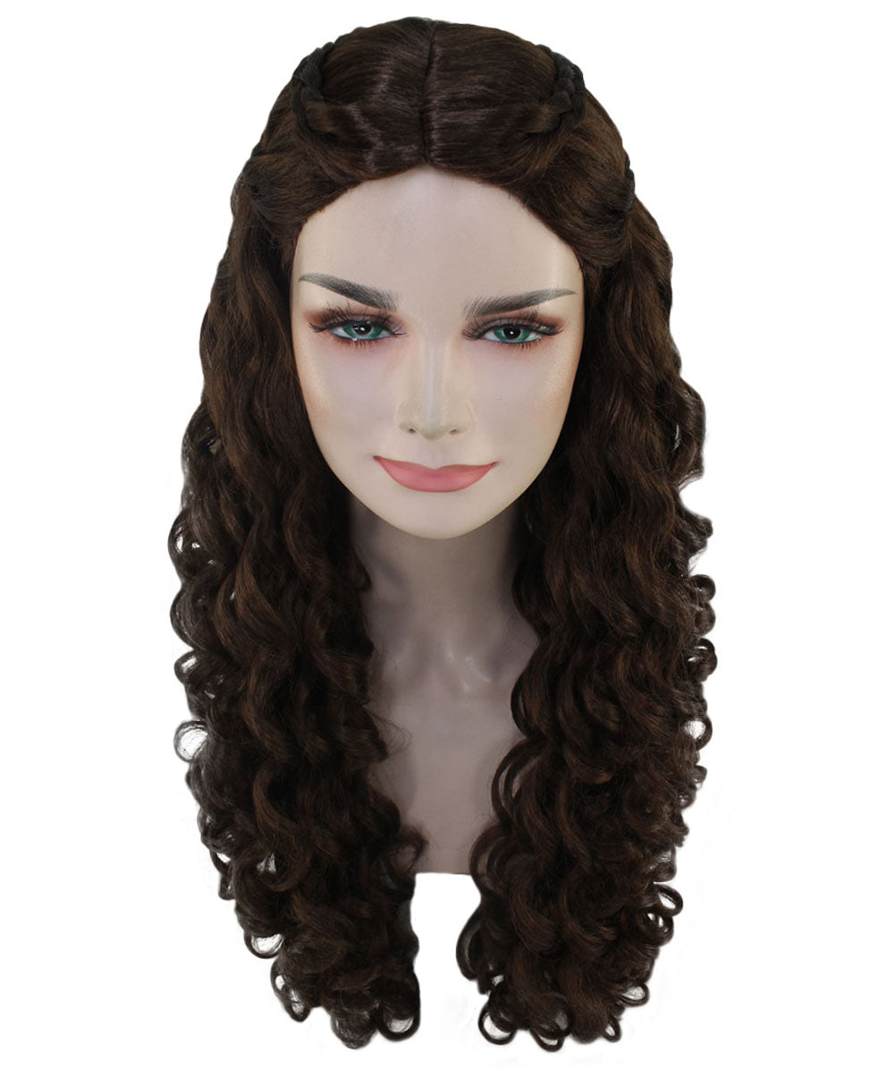 Womens Medieval Princess Wig | Brown Historical Wigs | Premium Breathable Capless Cap