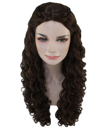 Womens Medieval Princess Wig | Brown Historical Wigs | Premium Breathable Capless Cap