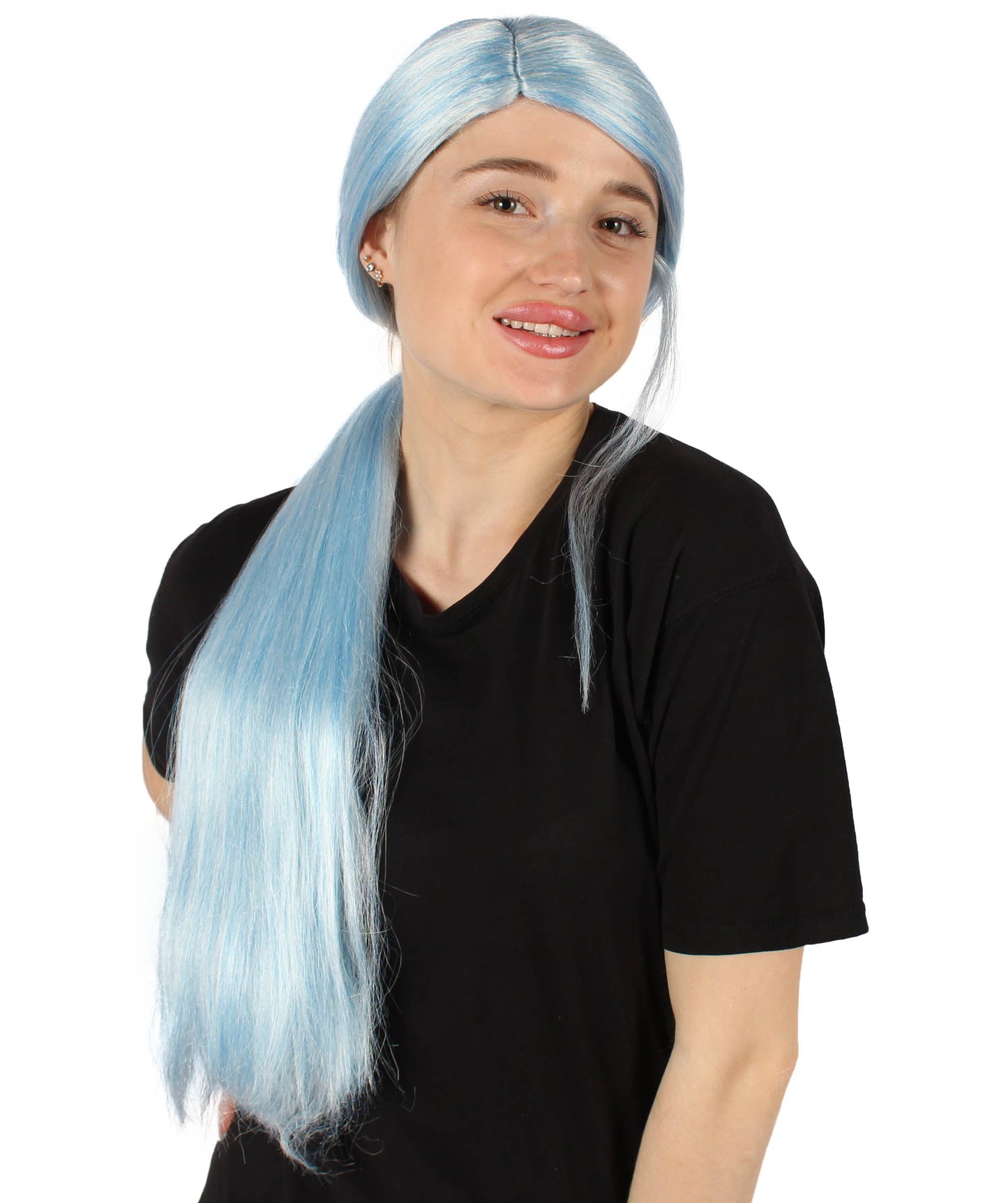 Ice Blue Blend Premium Celebrity Wig