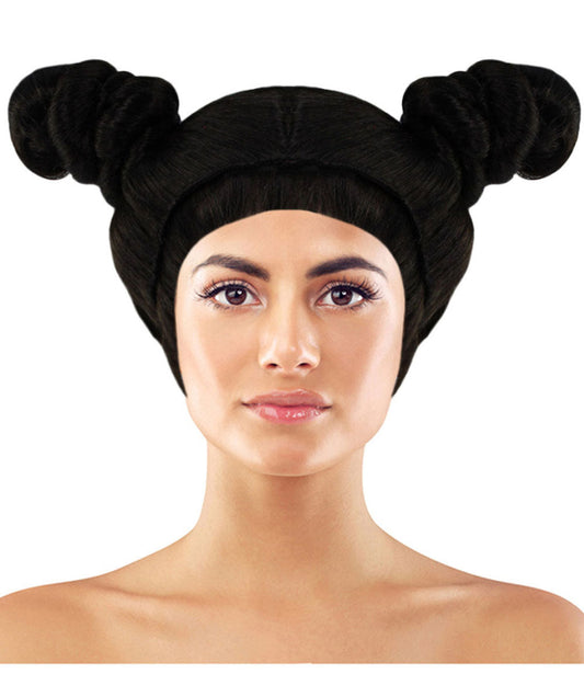 fabulous Singer Two Buns Black Wig