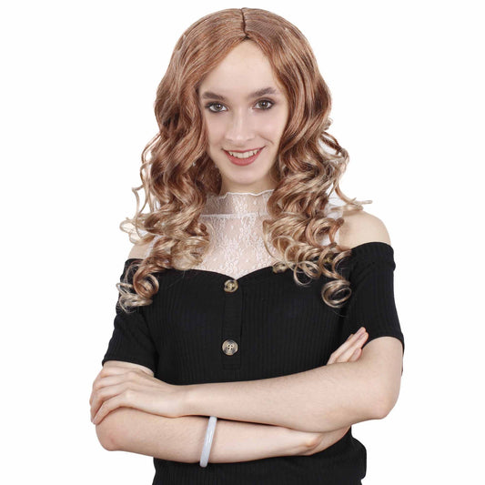 Brown Color Wavy Shoulder Length Trendy Ombre Alice Wig