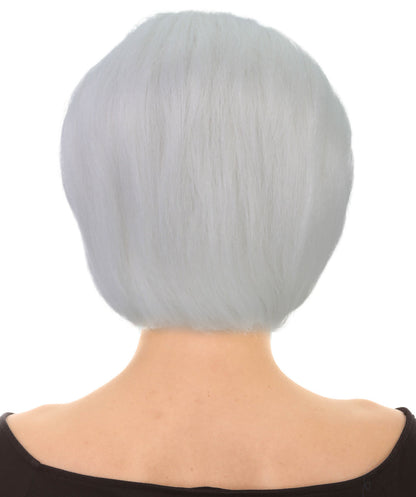 Women's Short and Groovy 60's Beehive Wig, 10" Inches Pure White Updo with Bangs Hair | HPO