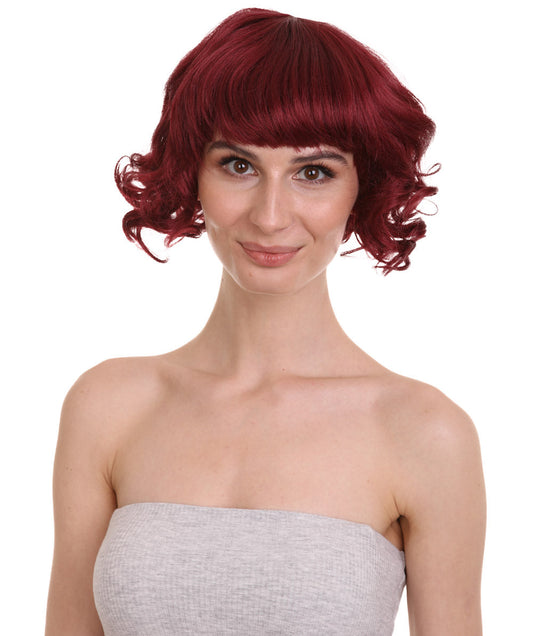 Burgundy Carnival Wavy Short Wig