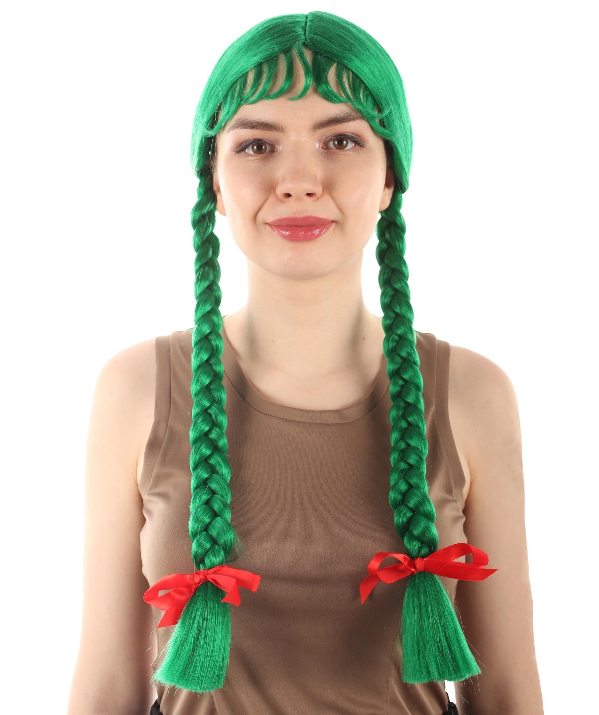 Green Multiple Colors Option Long Braided Wig