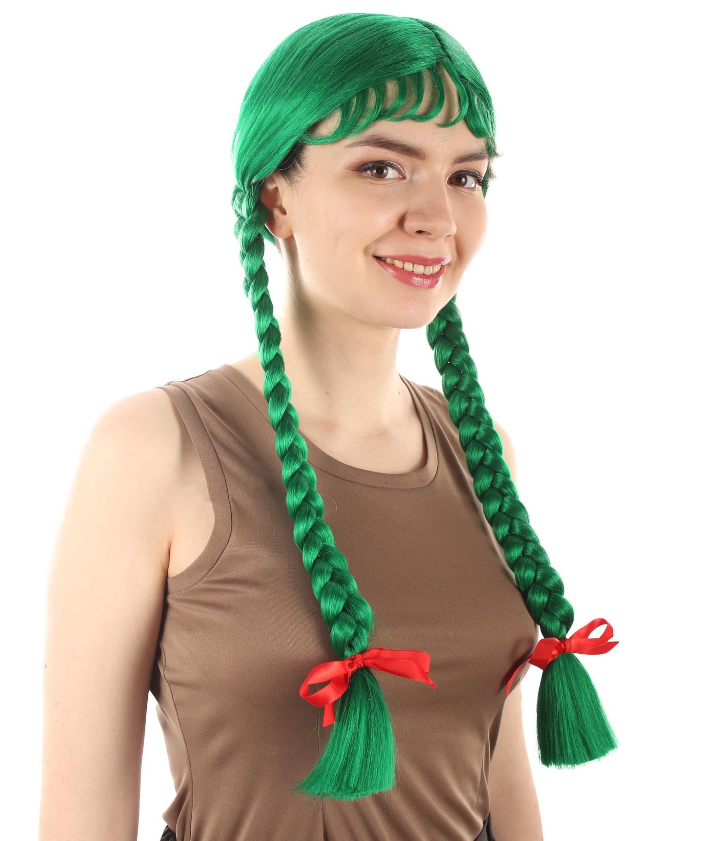 Green Multiple Colors Option Long Braided Wig