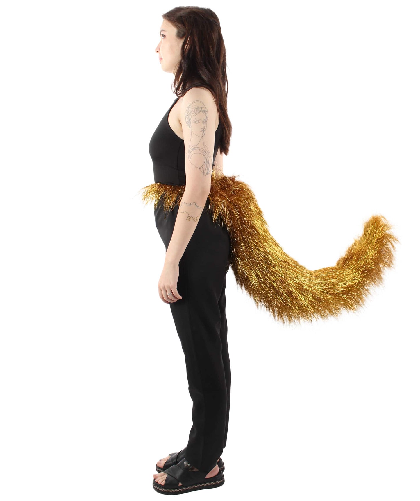 Gold Fluffy Bushy Animal Tail