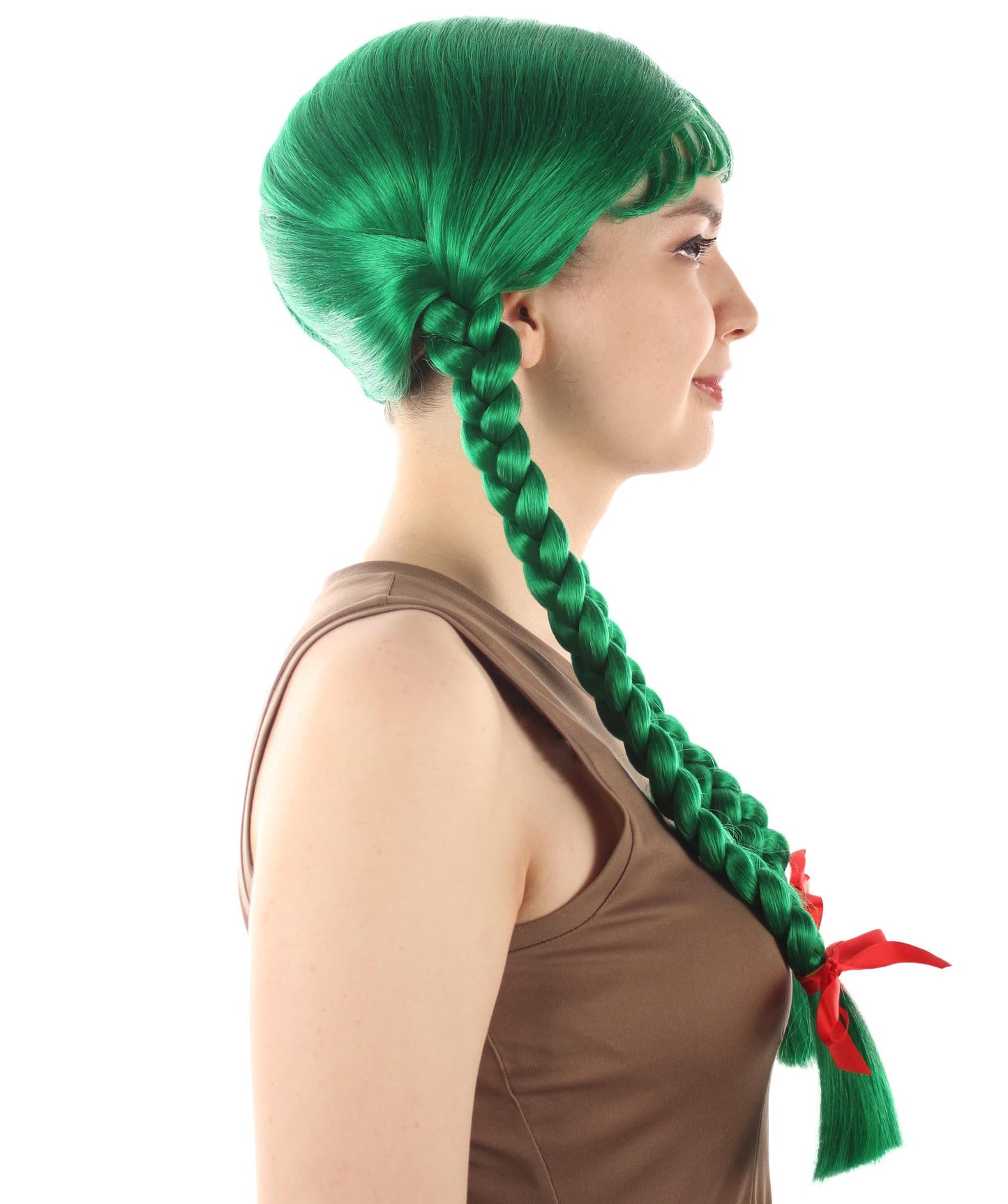 Green Multiple Colors Option Long Braided Wig