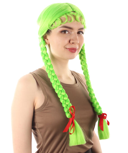 Green Multiple Colors Option Long Braided Wig