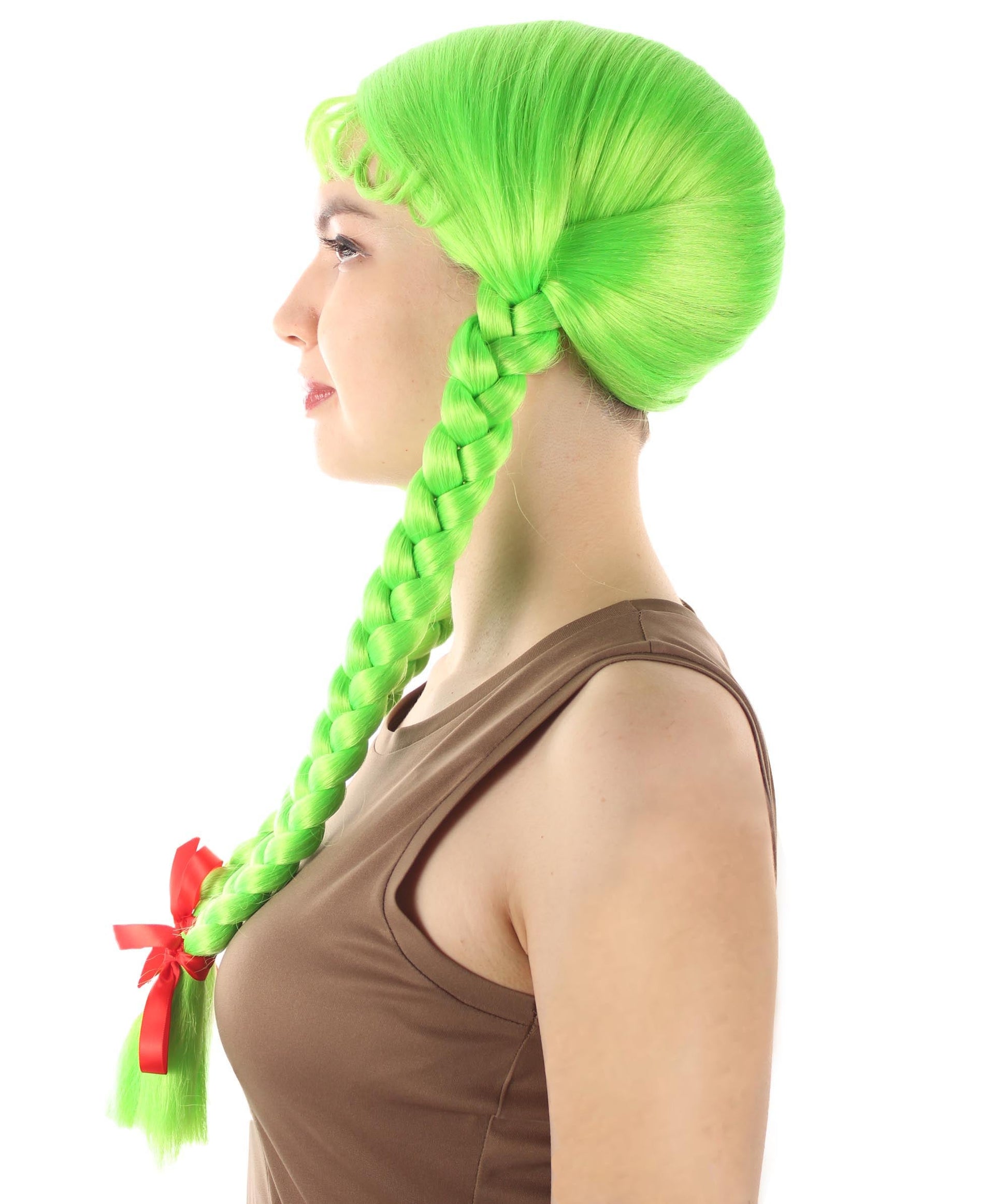 Green Multiple Colors Option Long Braided Wig