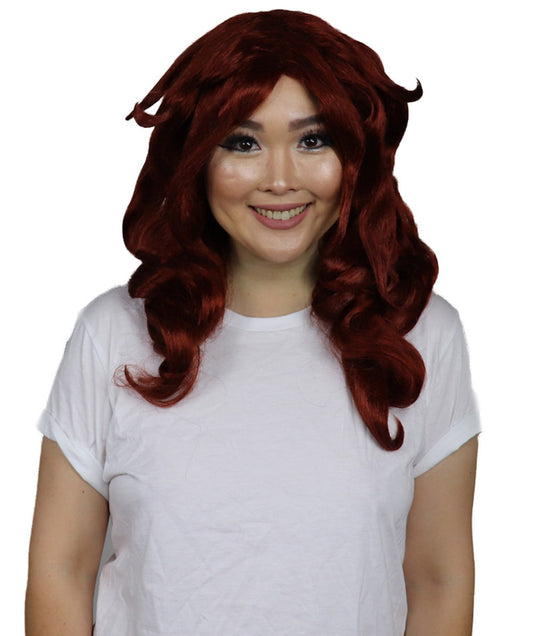 Womens Manga Android Wig | Red Fancy TV/Movie Wigs | Premium Breathable Capless Cap