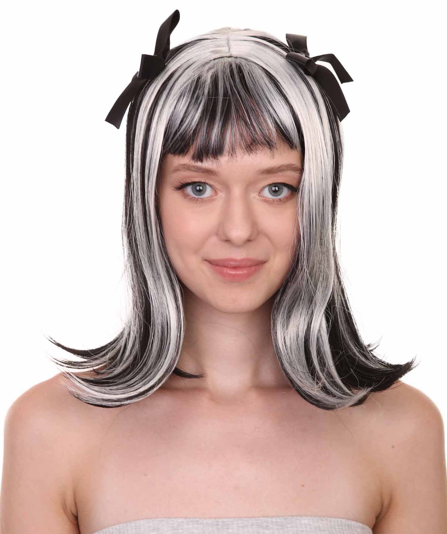 Ghostly Zombie Black and Grey Wig