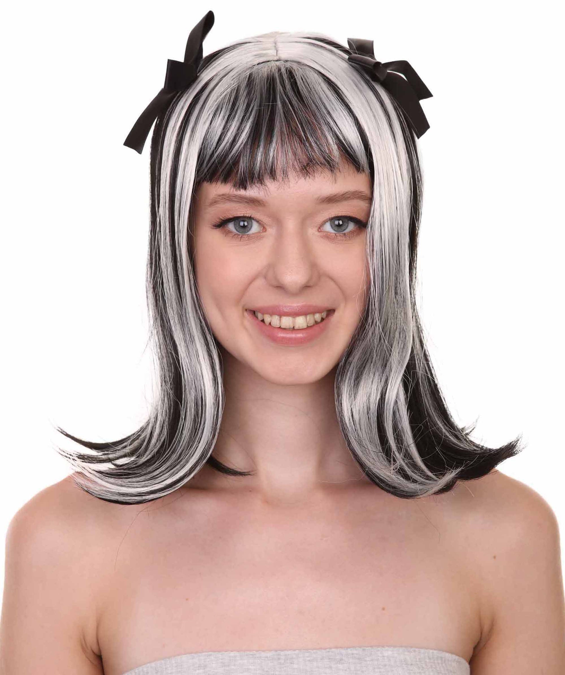 Ghostly Zombie Black and Grey Wig