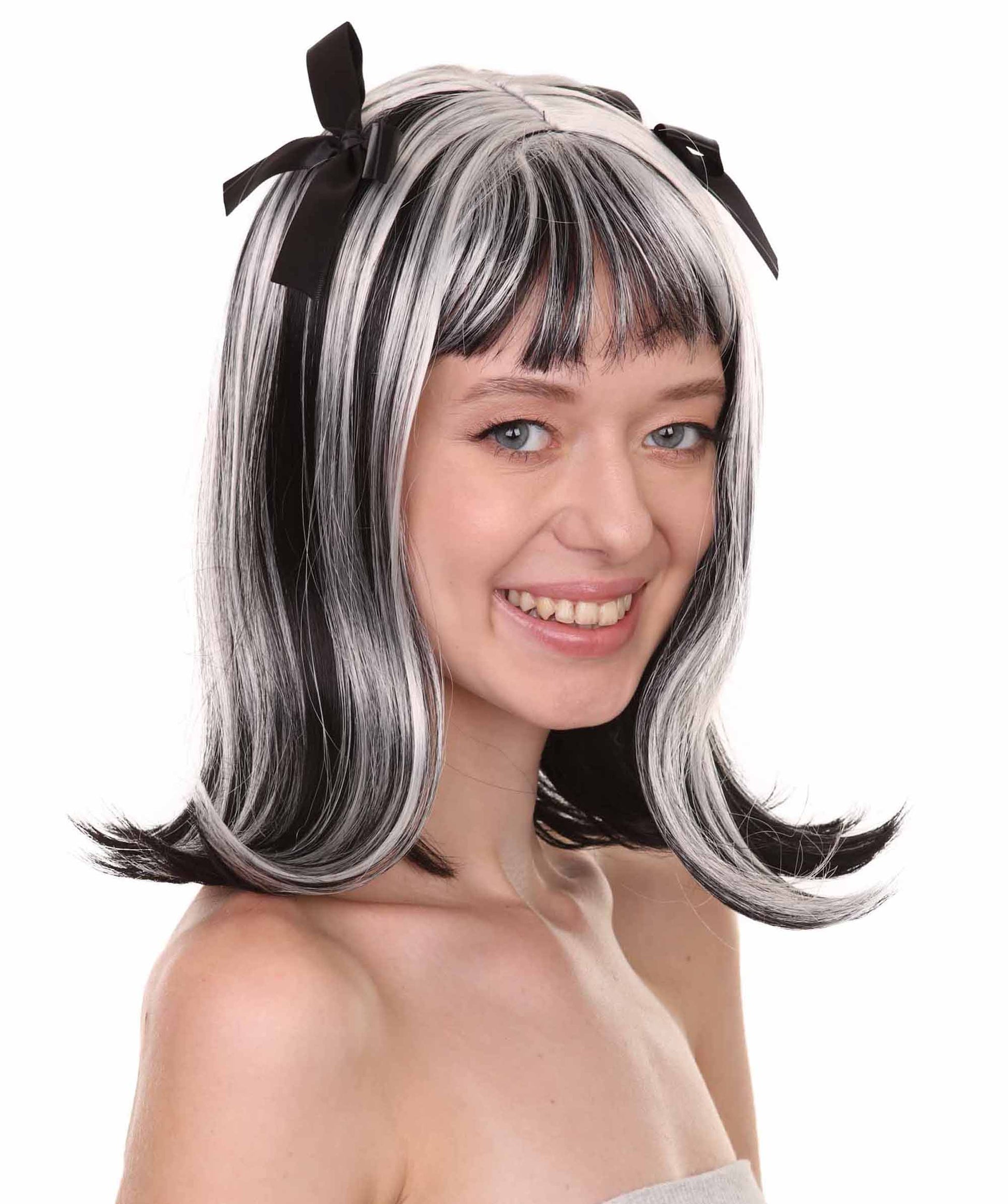 Ghostly Zombie Black and Grey Wig