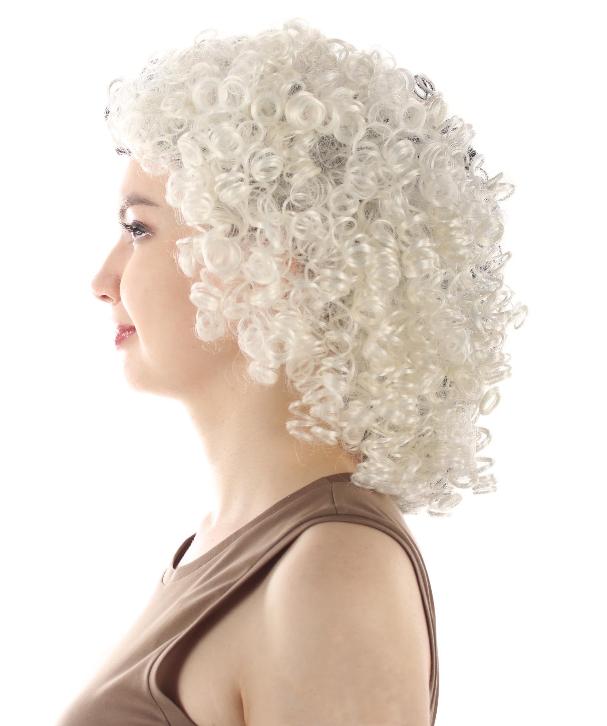 White & Black Women's Royalty Queen Curly Wig