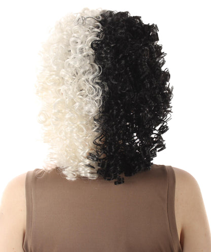 White & Black Women's Royalty Queen Curly Wig