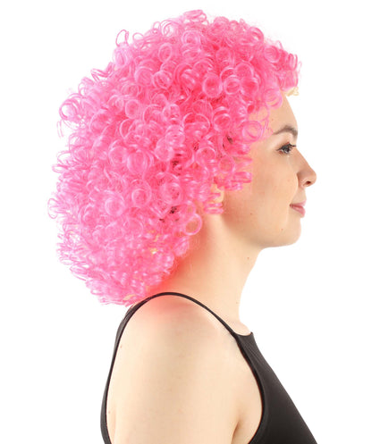 Blonde & Pink Women's Royalty Queen Curly Wig