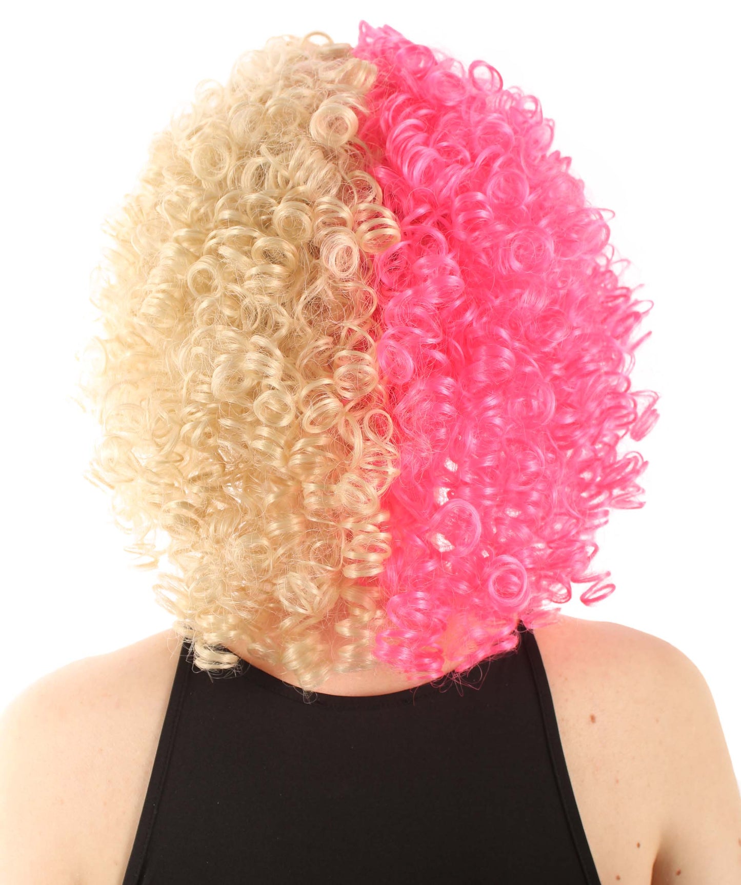 Blonde & Pink Women's Royalty Queen Curly Wig