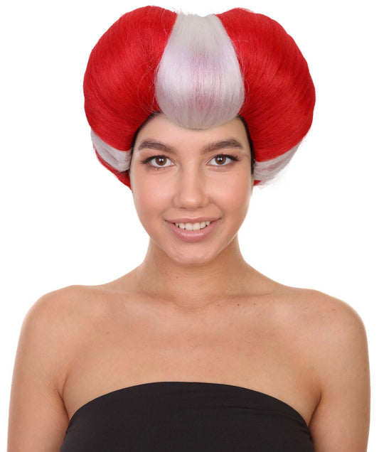 Medium red and silver Evil Stepmother Heart-shaped Pompadour
