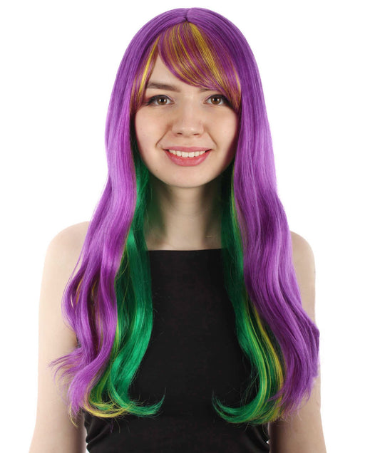 HPO | Adult Women's Long Curly Multicolored Cosplay Wig
