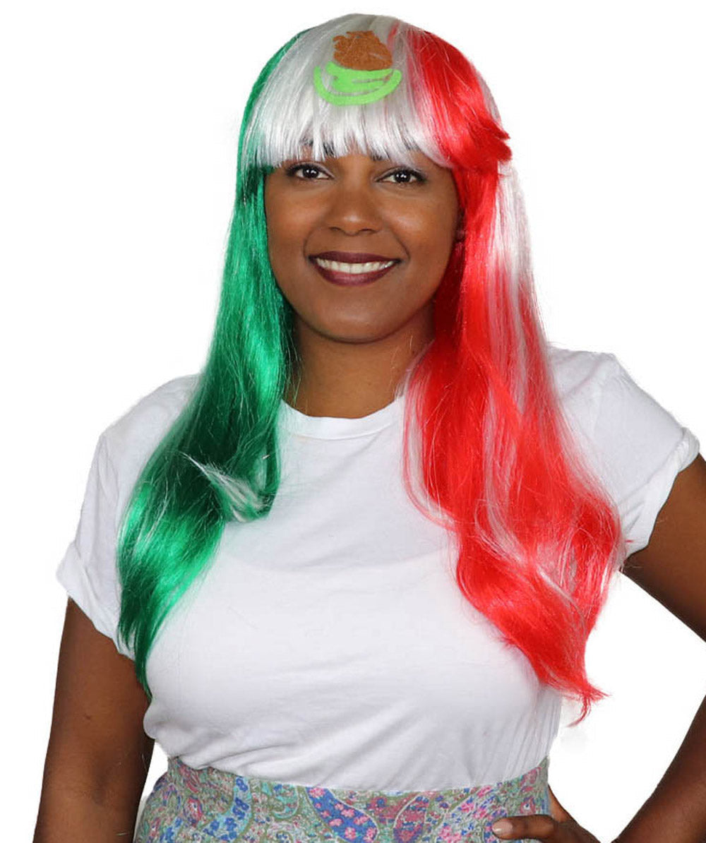 Mexico Flag Party Long Bob Wig