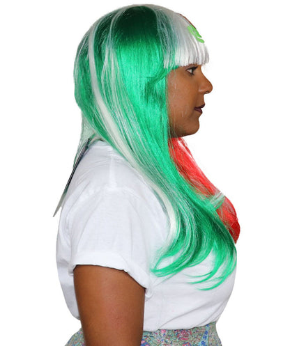 Mexico Flag Party Long Bob Wig