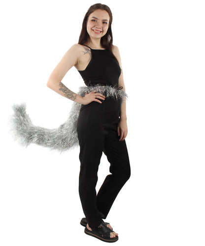 Silver Fluffy Bushy Animal Tail