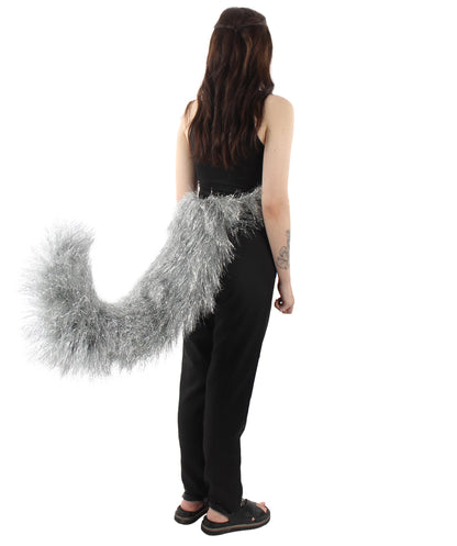 Silver Fluffy Bushy Animal Tail